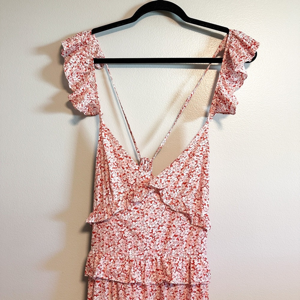 Petal & Pup Blush Pink Floral Ruffle Midi Dress - Picture 6 of 11